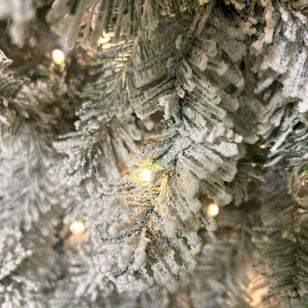 7FT Snowy Kingsley Pine Pre-lit - Kaemingk Everlands Christmas Tree | AT39