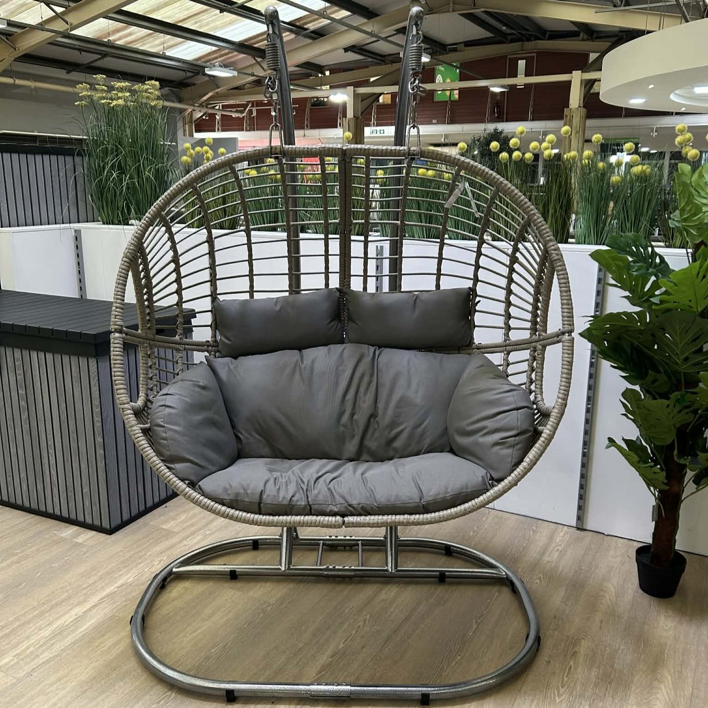 Kaemingk Barnet Double Egg Chair - Grey | W0047