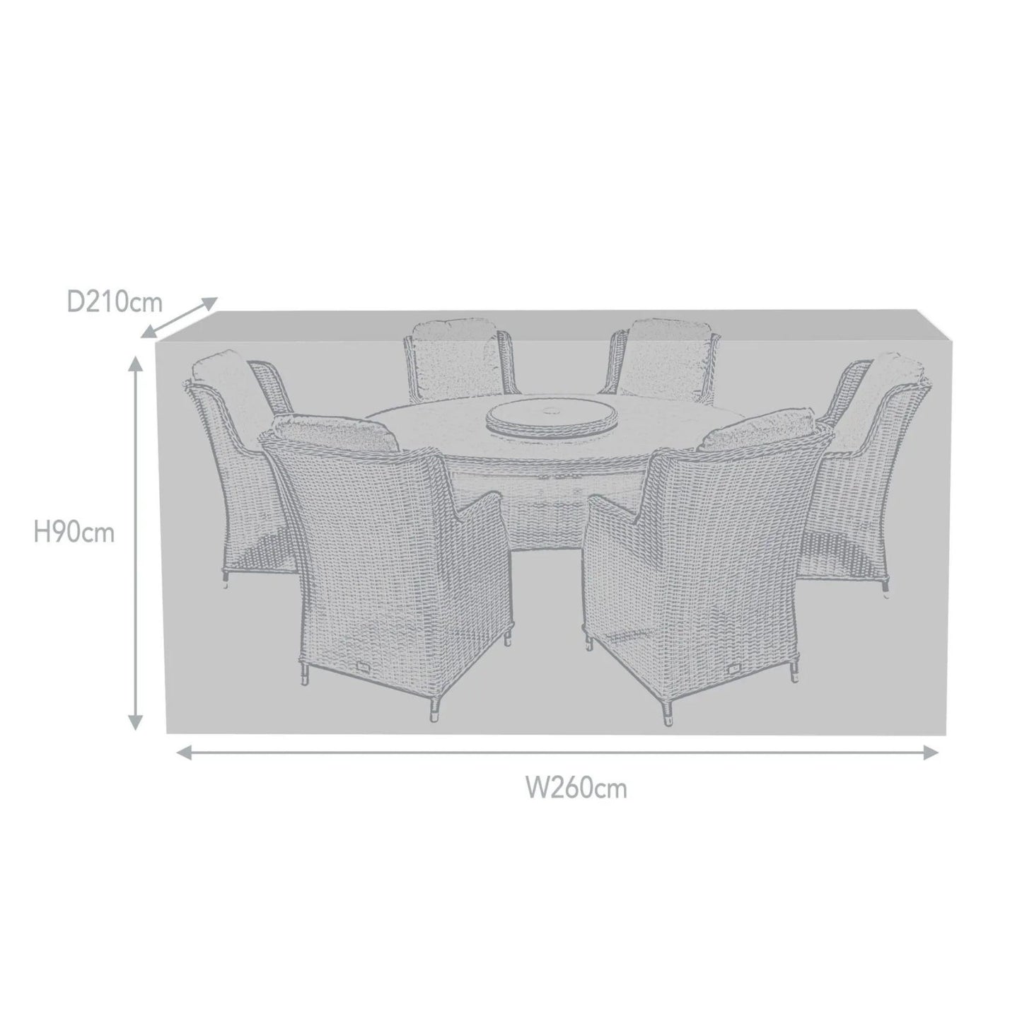 Supremo 6 Seat Oval Dining Set Cover