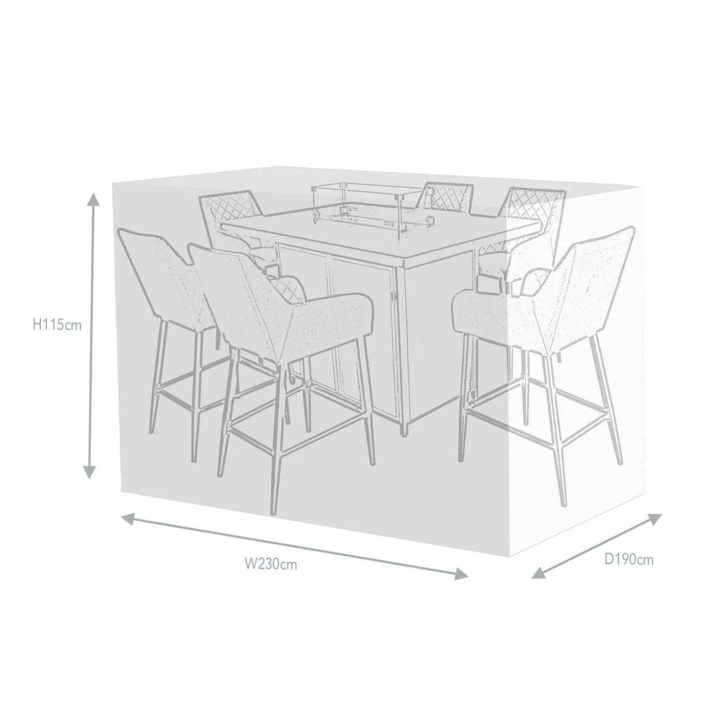 Supremo 6 Seat Rectangular Bar Set Cover