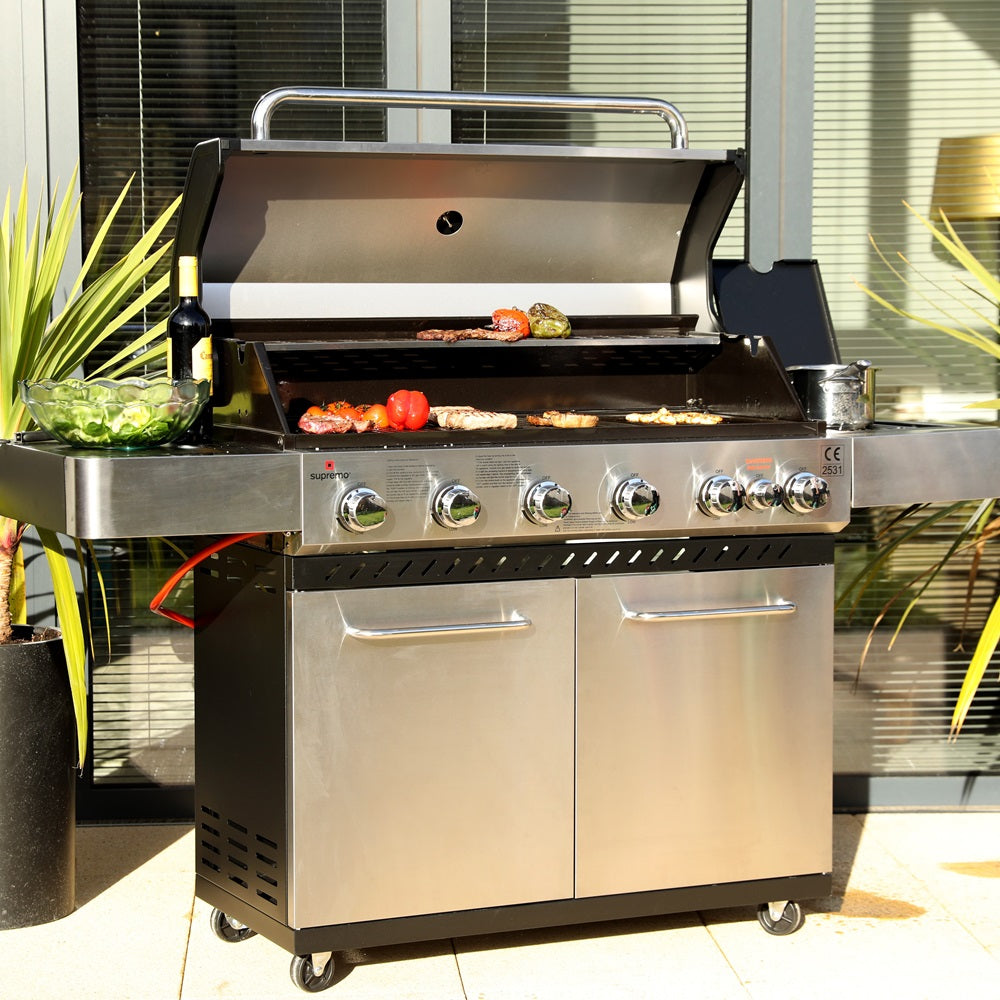 Supremo Series 2 - 6 Burner BBQ with Side Burner