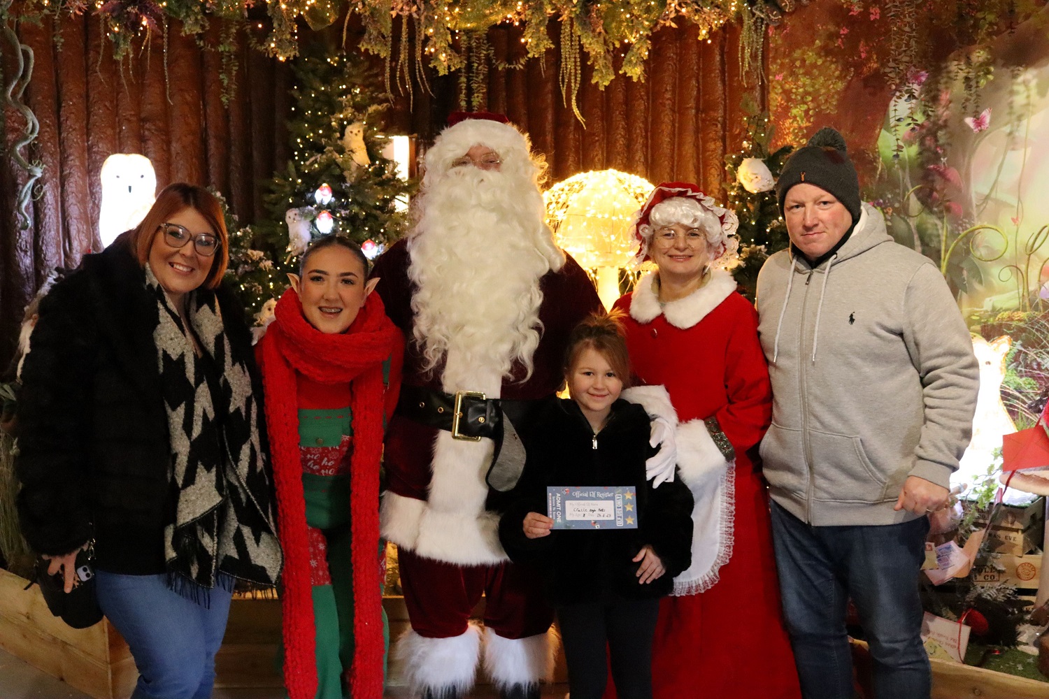 Georgia is the first to enjoy Santa’s new interactive grotto at Otley Garden Centre