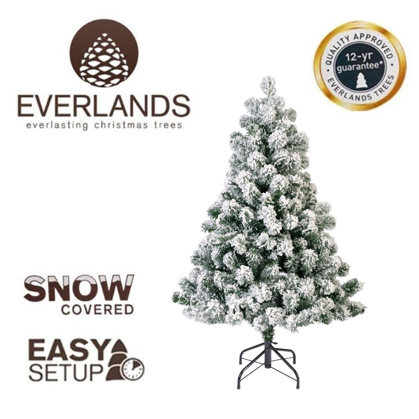 5ft Snowy Kingsley Pine - Kaemingk Everlands Christmas Tree | AT28
