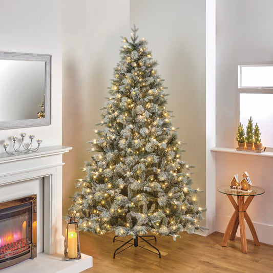 6.5ft Snowy Ashford Pre-Lit - National Tree Christmas Tree | AT44