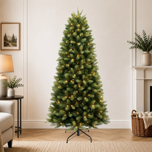6.5ft Slim Kensington Fir Pre-Lit - Puleo Christmas Tree | AT65