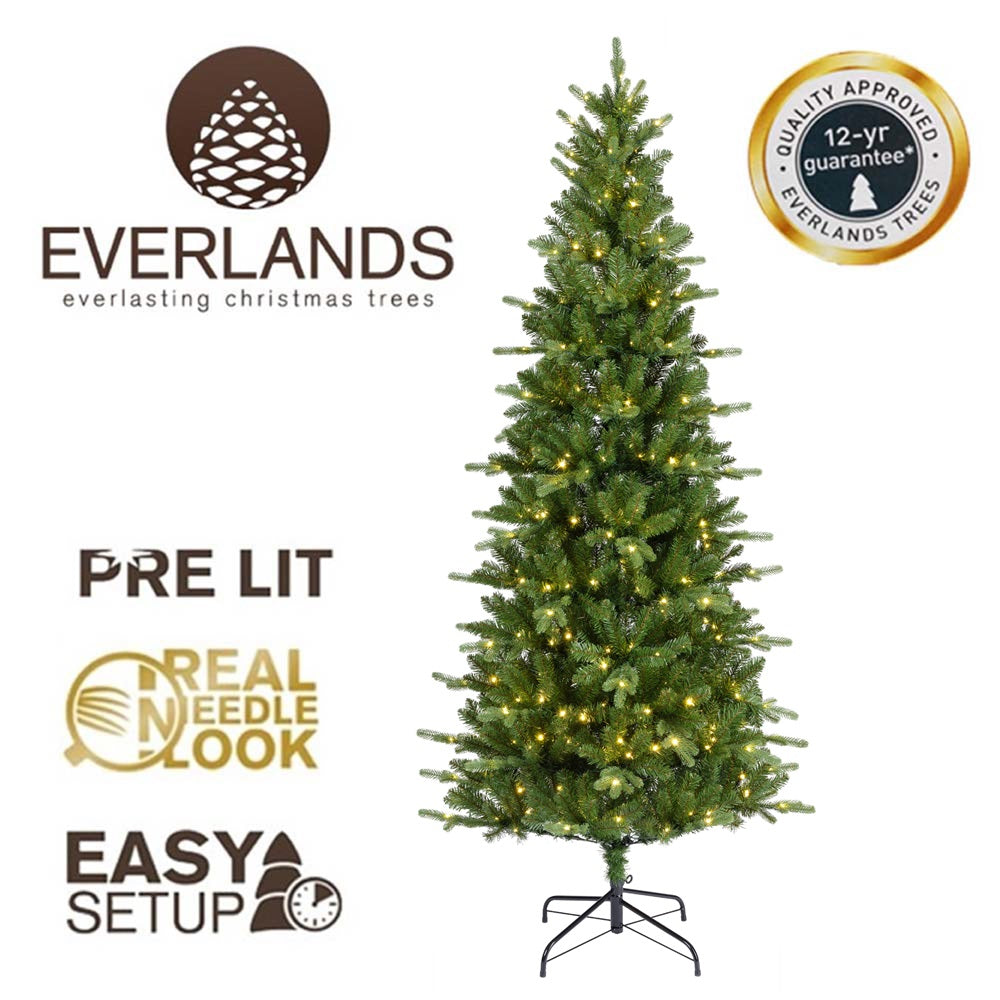 7FT Aspen Pine Fir Pre-Lit - Kaemingk Everlands Christmas Tree | AT4