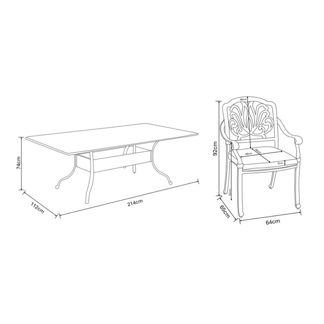 Hartman Amalfi 8 Seat Dining Set with Parasol | C0004