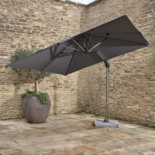Bramblecrest Chichester 3m Square Parasol with Cover - Grey