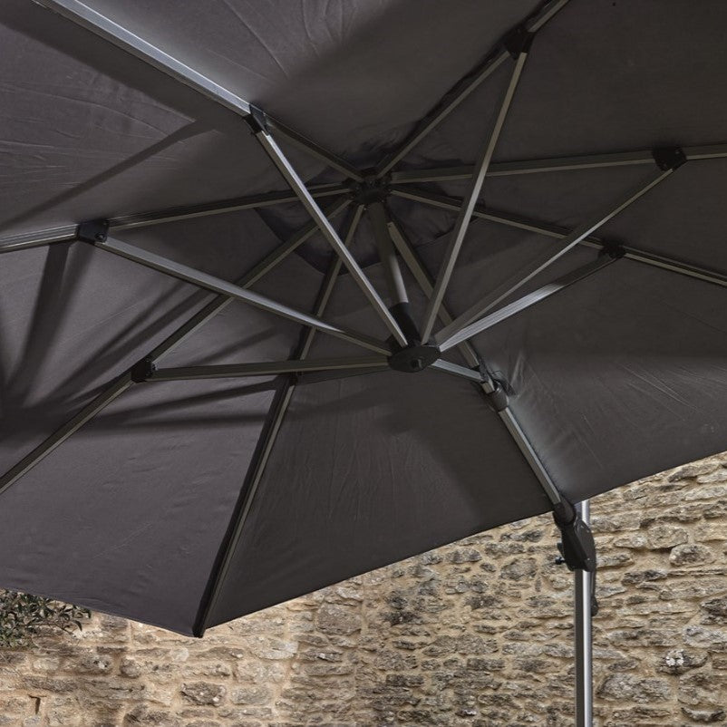Bramblecrest Chichester 3m Square Parasol and Base - Grey