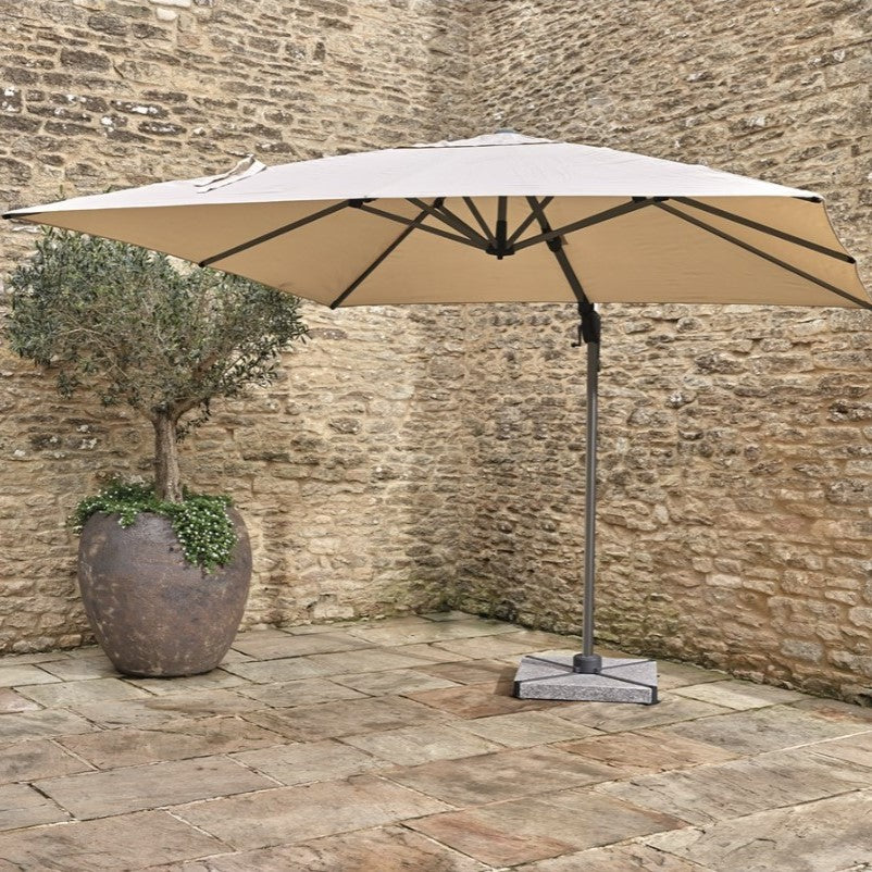 Bramblecrest Chichester 3m Square Parasol and Base - Sand