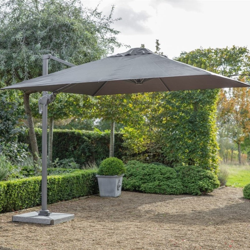 Bramblecrest Lichfield 2.7m Square Parsaol and Base - Grey