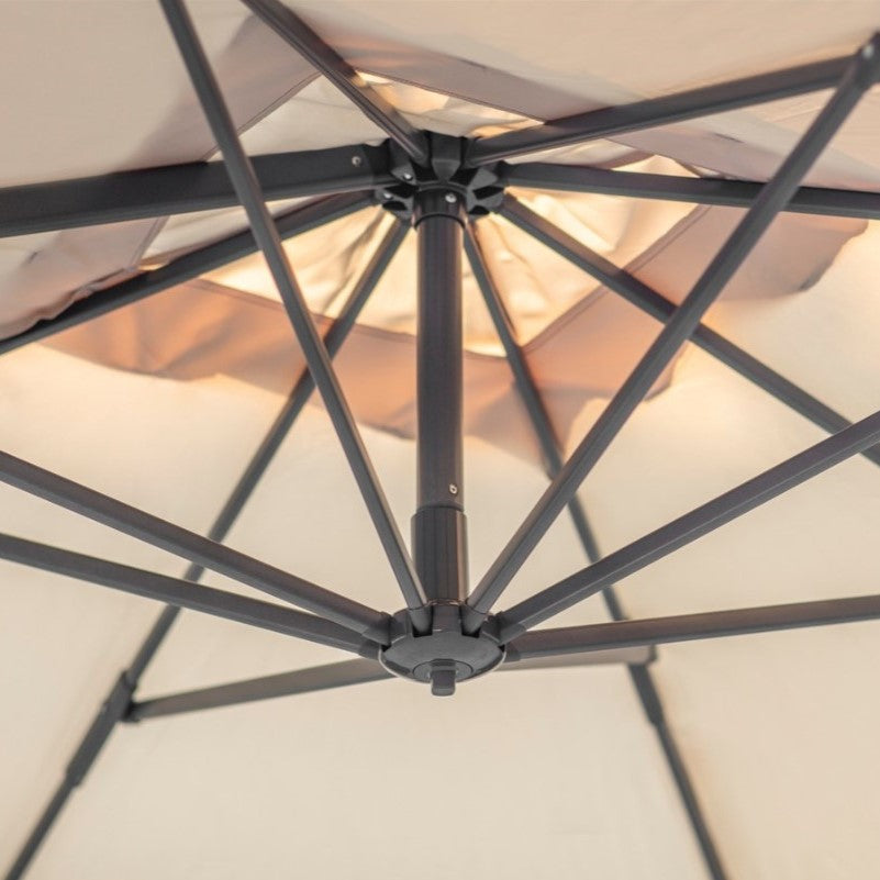 Bramblecrest Lichfield 2.7m Square Parasol and Base - Sand