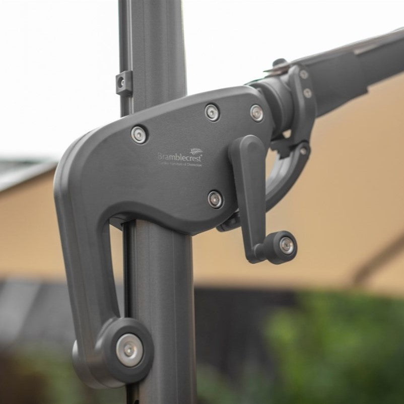 Bramblecrest Lichfield 2.7m Square Parasol and Base - Sand