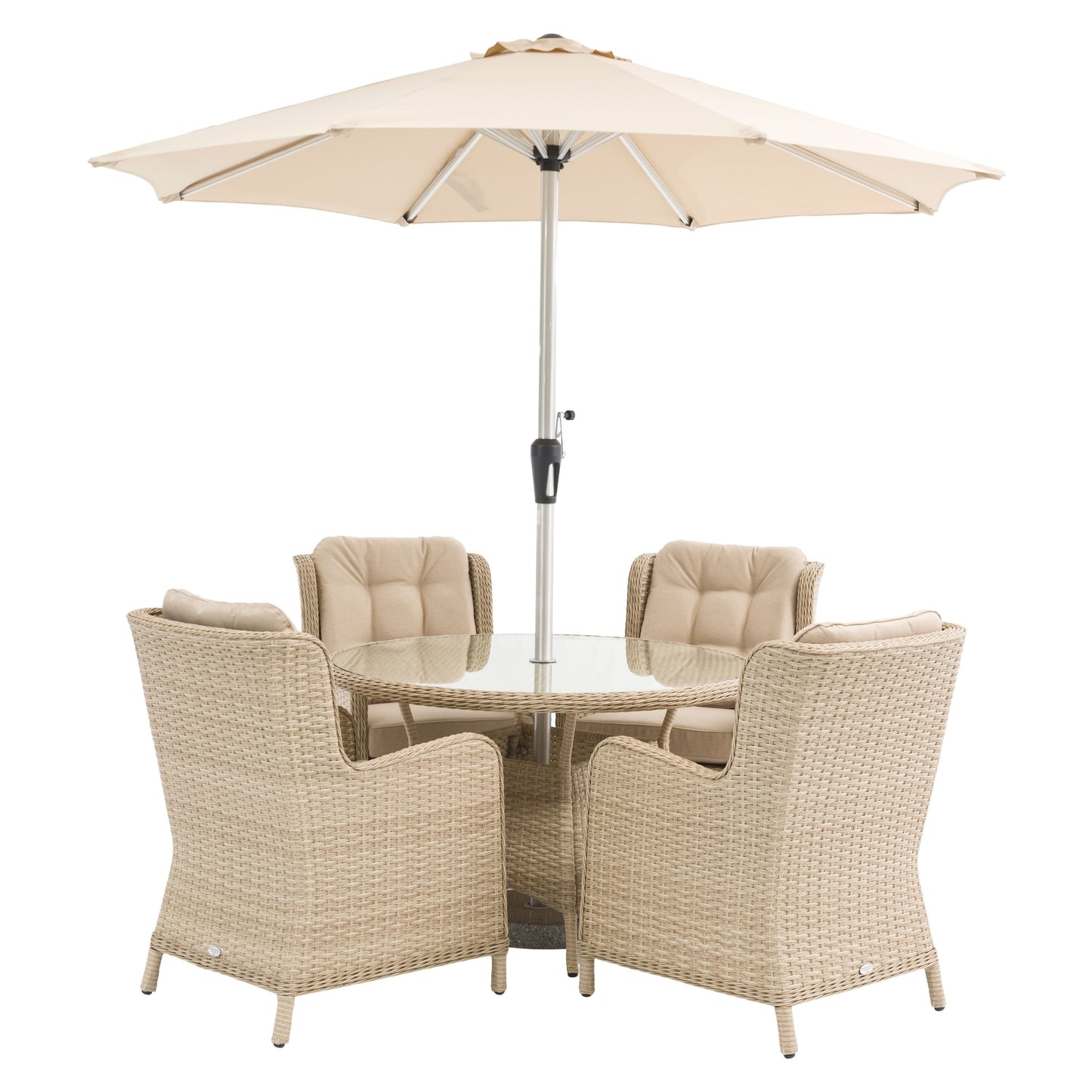Bramblecrest Somerford 4 Seat Dining Set with Parasol | W0002