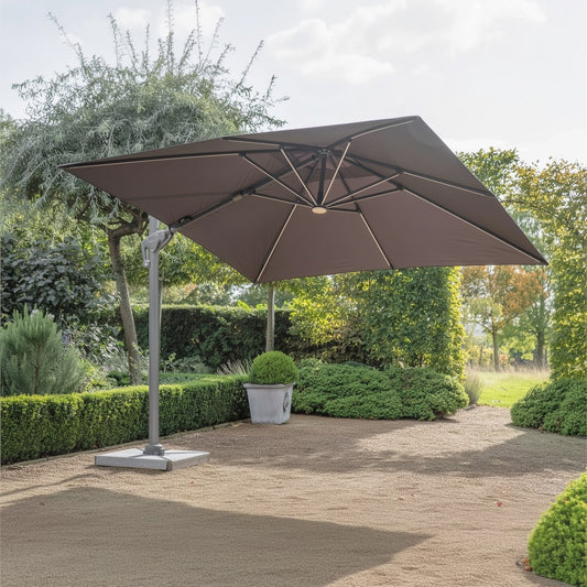 Bramblecrest Truro 3m Square Parasol with Cover - Grey