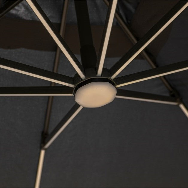 Bramblecrest Truro 3m Square Parasol and Base - Grey