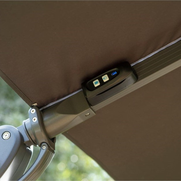 Bramblecrest Truro 3m Square Parasol and Base - Grey