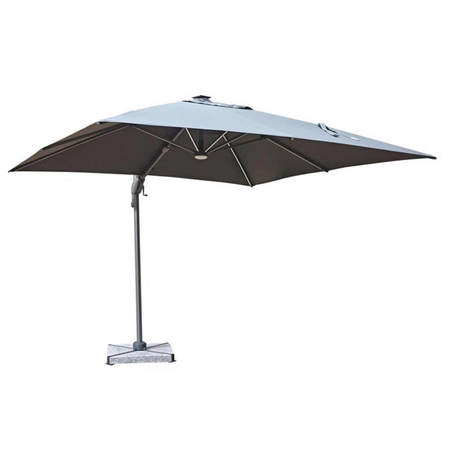 Bramblecrest Truro 3m Square Parasol and Base - Grey