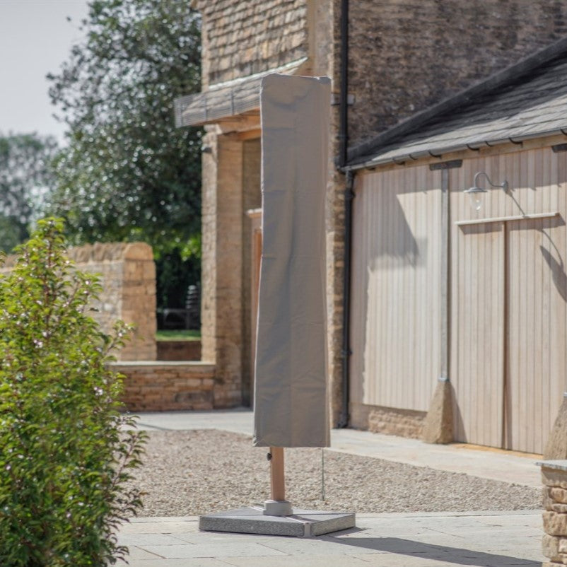 Bramblecrest Truro Wood Effect 3m Square Parasol and Base - Sand