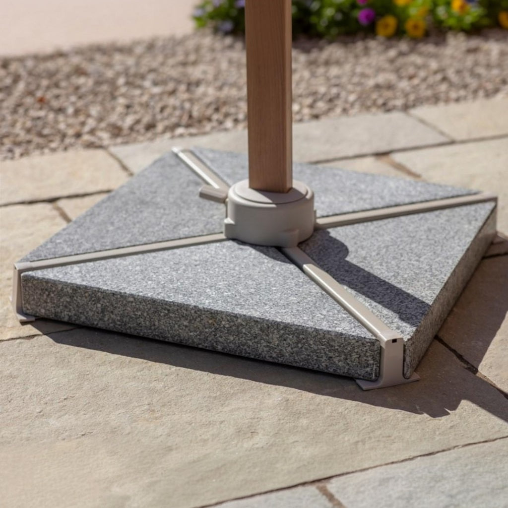 Bramblecrest Truro Wood Effect 3m Square Parasol and Base - Sand