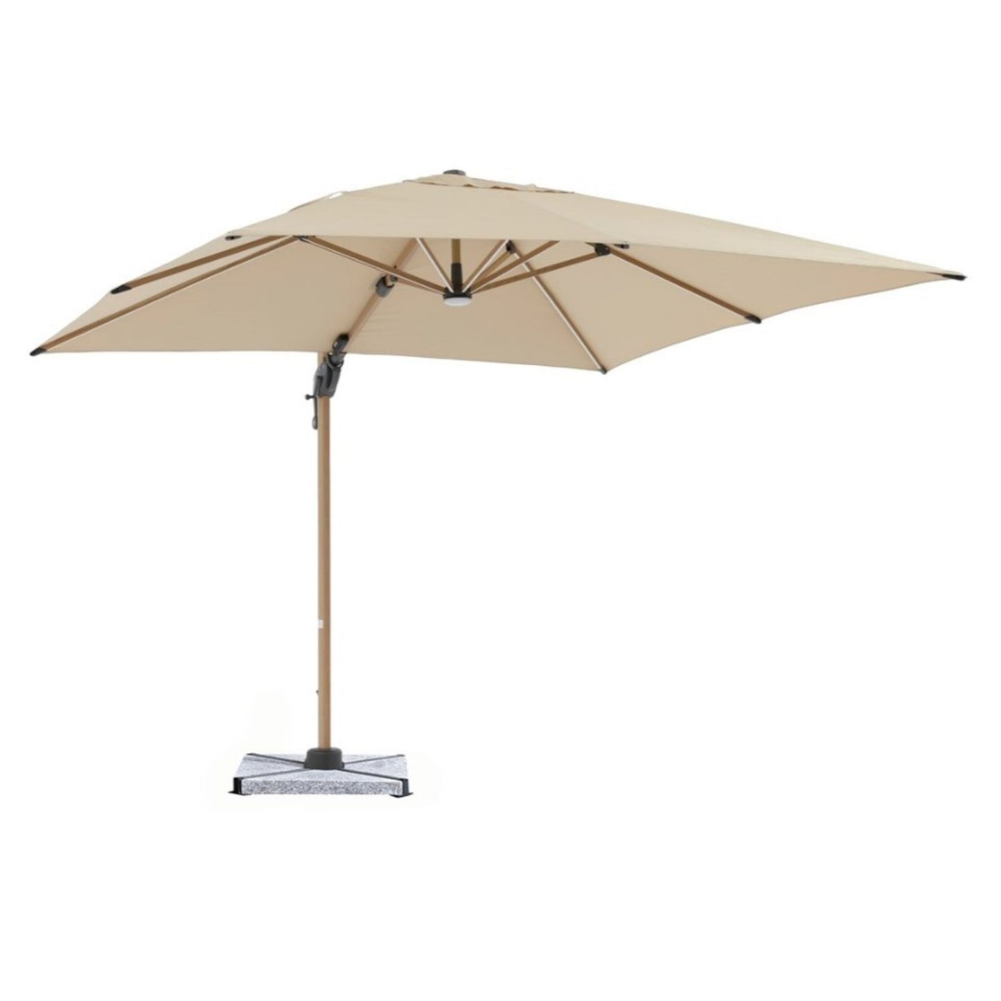 Bramblecrest Truro Wood Effect 3m Square Parasol and Base - Sand