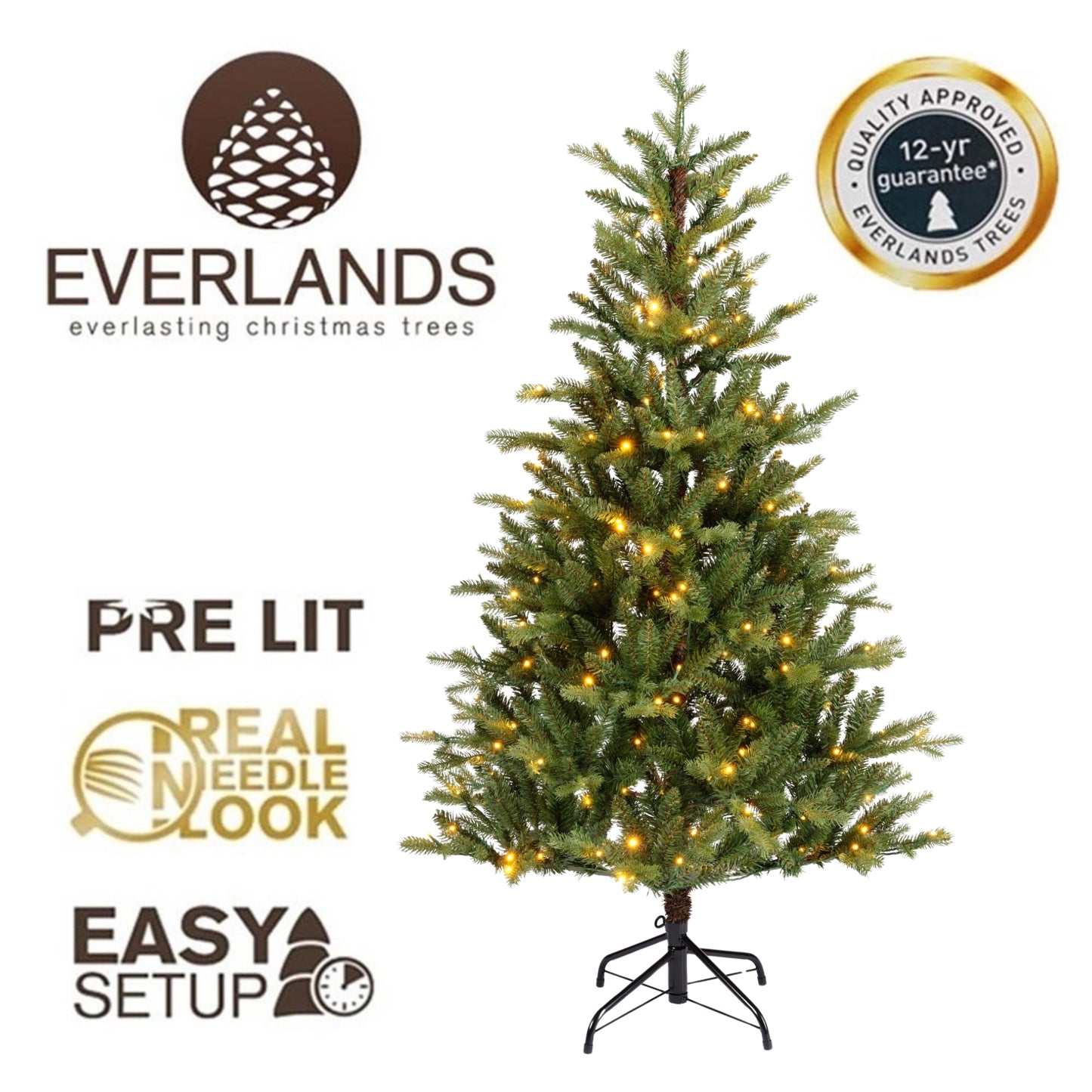 7ft Glacier Pine Pre-Lit - Kaemingk Everlands Christmas Tree | AT17