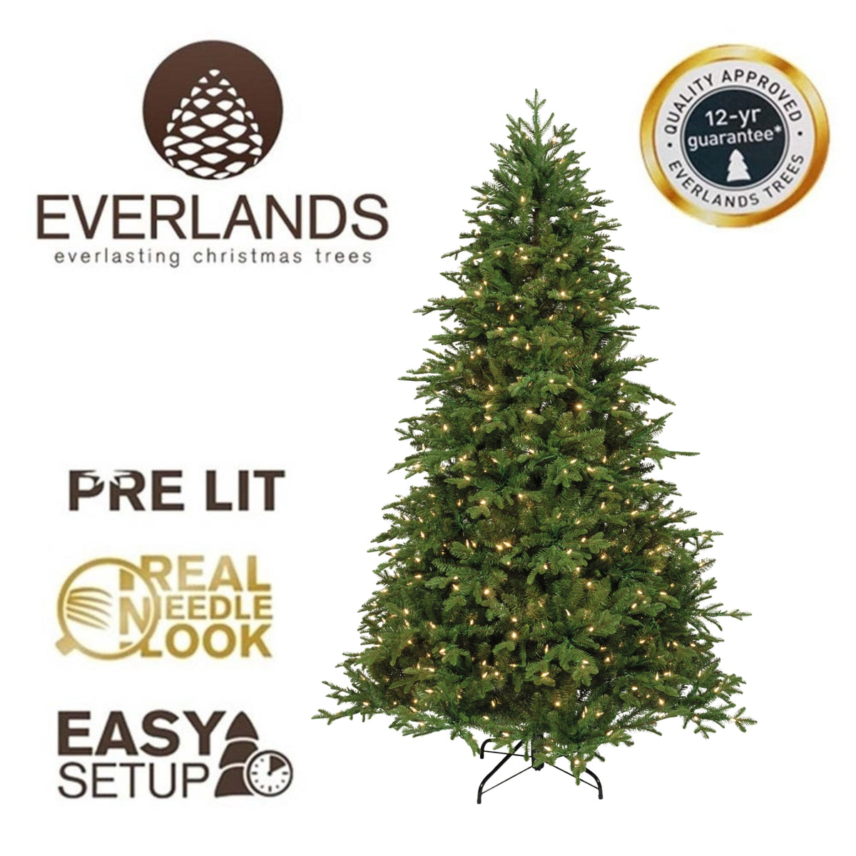 7ft Hampton Spruce Pre-Lit - Kaemingk Everlands Christmas Tree | AT22