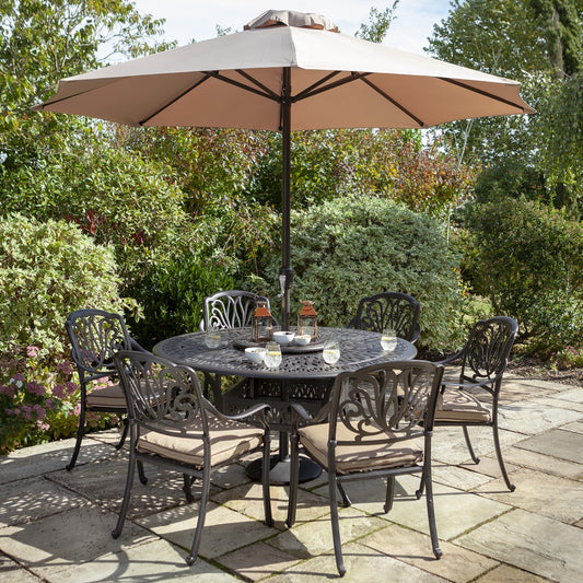Hartman Amalfi 6 Seat Dining Set with Parasol | C0003