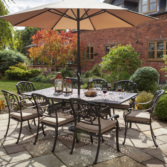 Hartman Amalfi 8 Seat Dining Set with Parasol | C0004