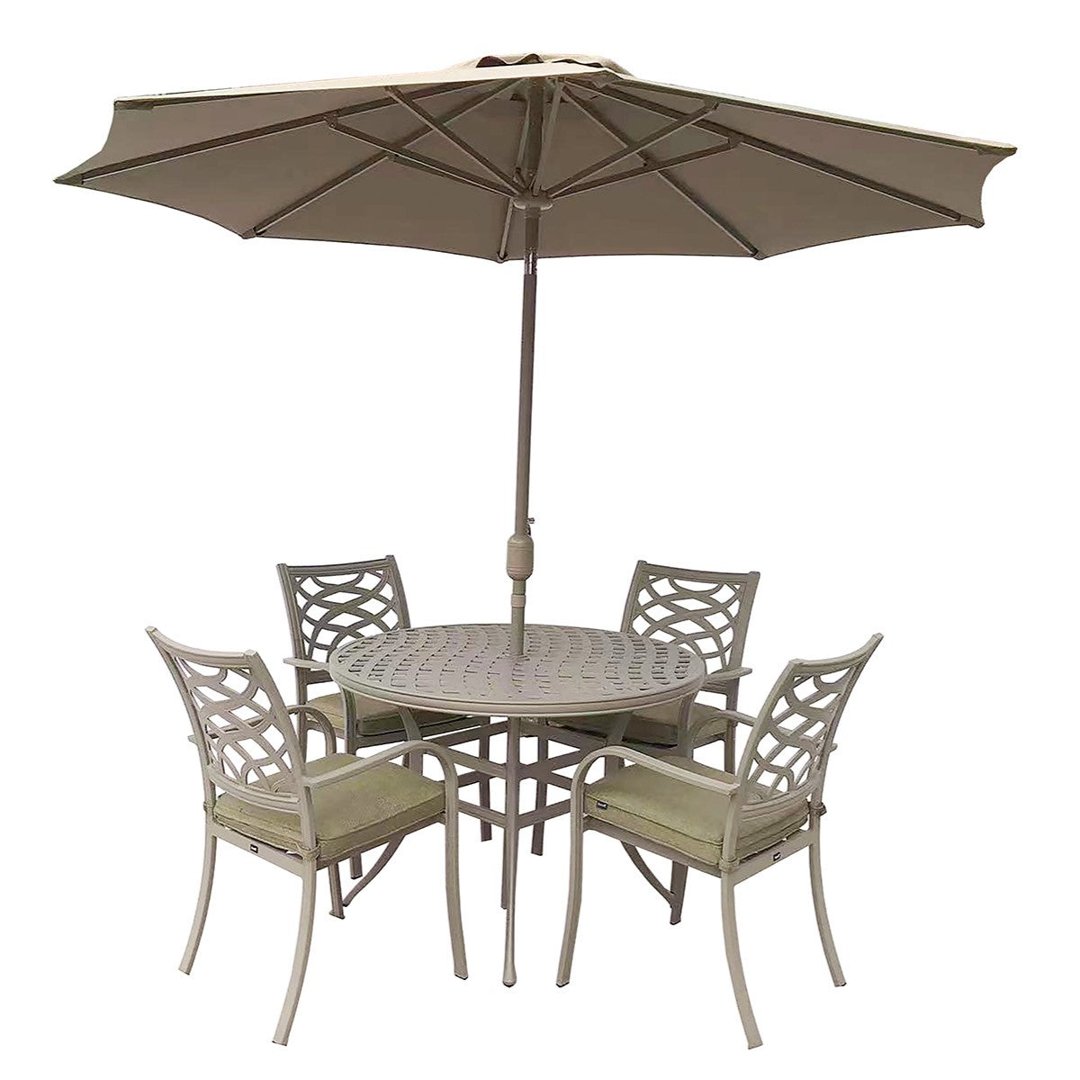 Hartman Buxton 4 Seat Dining Set with Parasol | C0008