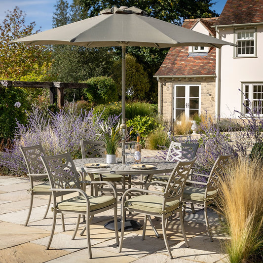 Hartman Buxton 6 Seat Dining Set with Parasol | C0009