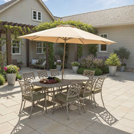Hartman Buxton 8 Seat Dining Set with Parasol | C0010
