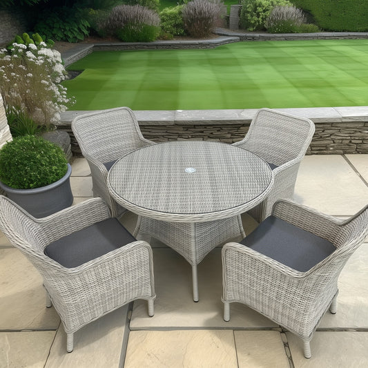 Hill & Dale Malton 4 Seat Dining Set - Grey | W0020