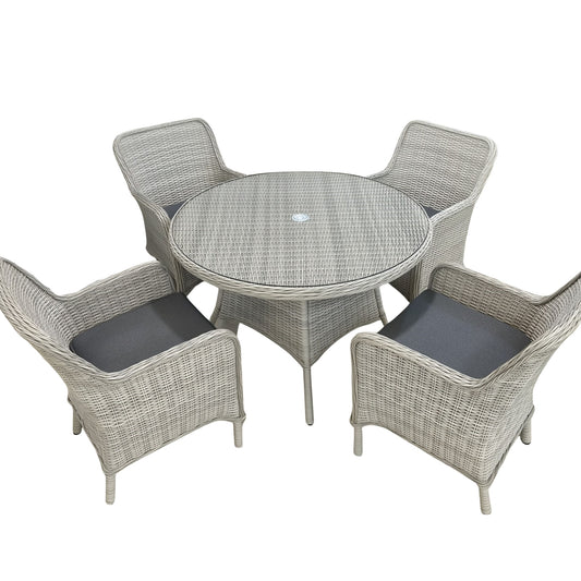 Hill & Dale Malton 4 Seat Dining Set - Grey | W0020