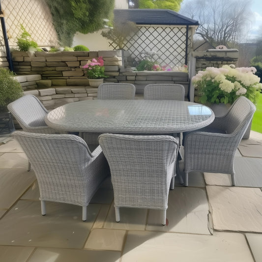 Hill & Dale Malton 6 Seat Dining Set - Grey | W0021