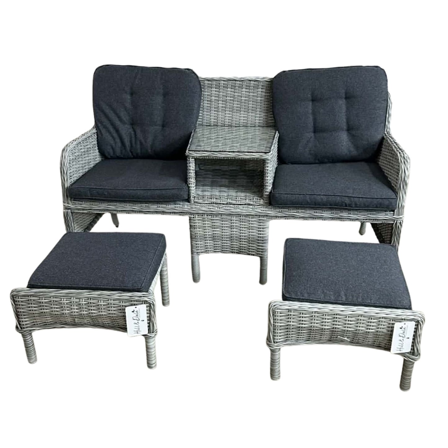 Hill & Dale Malton Duo Bench - Grey | W0028