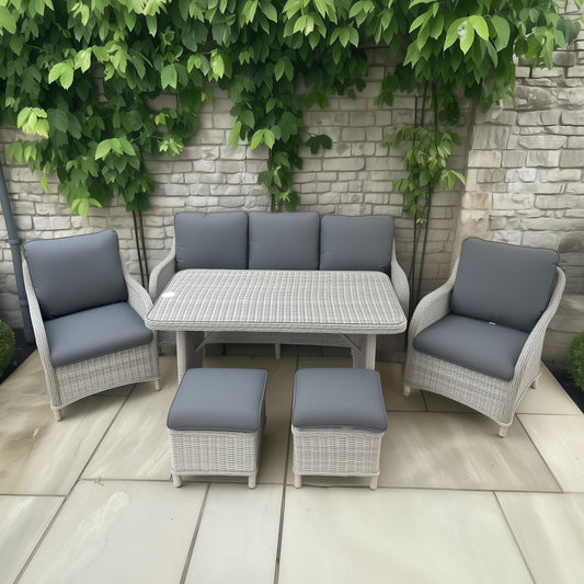 Hill & Dale Malton Lounge Dining Set - Grey | W0025