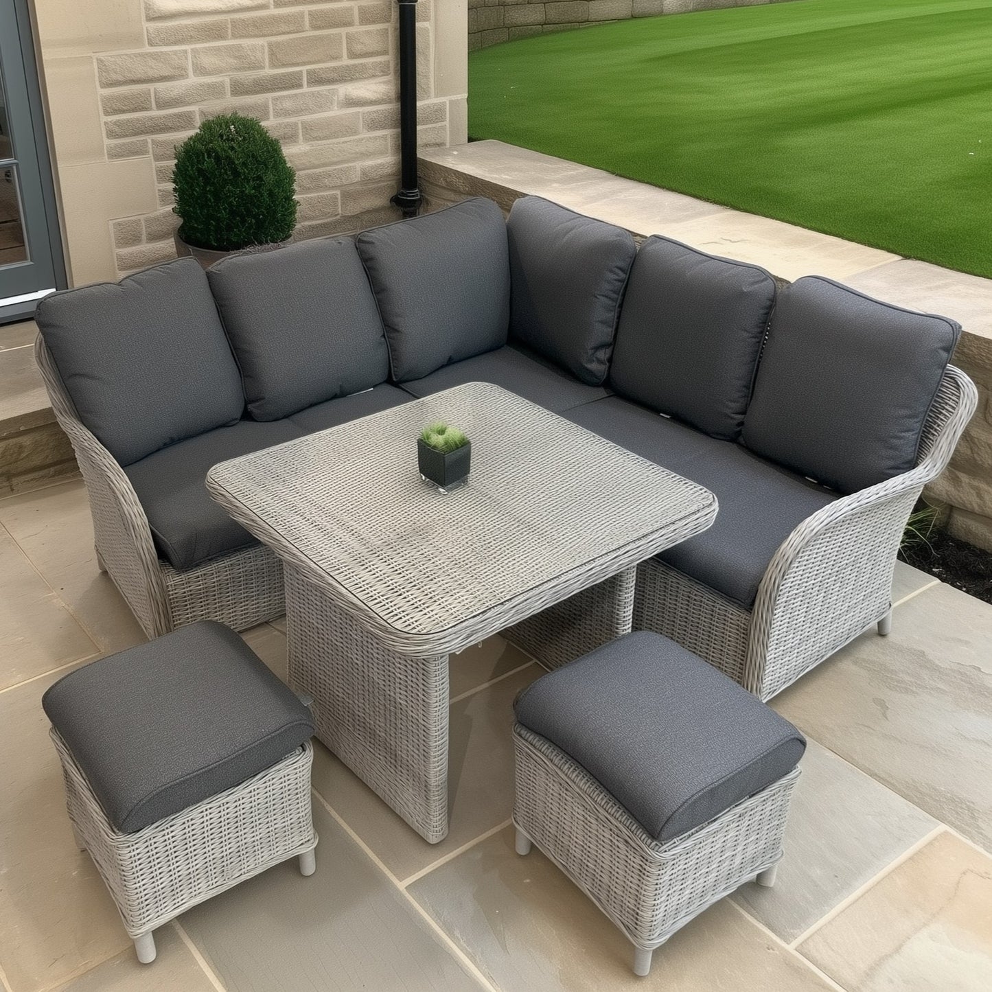 Hill & Dale Malton Mini Corner Set - Grey | W0023