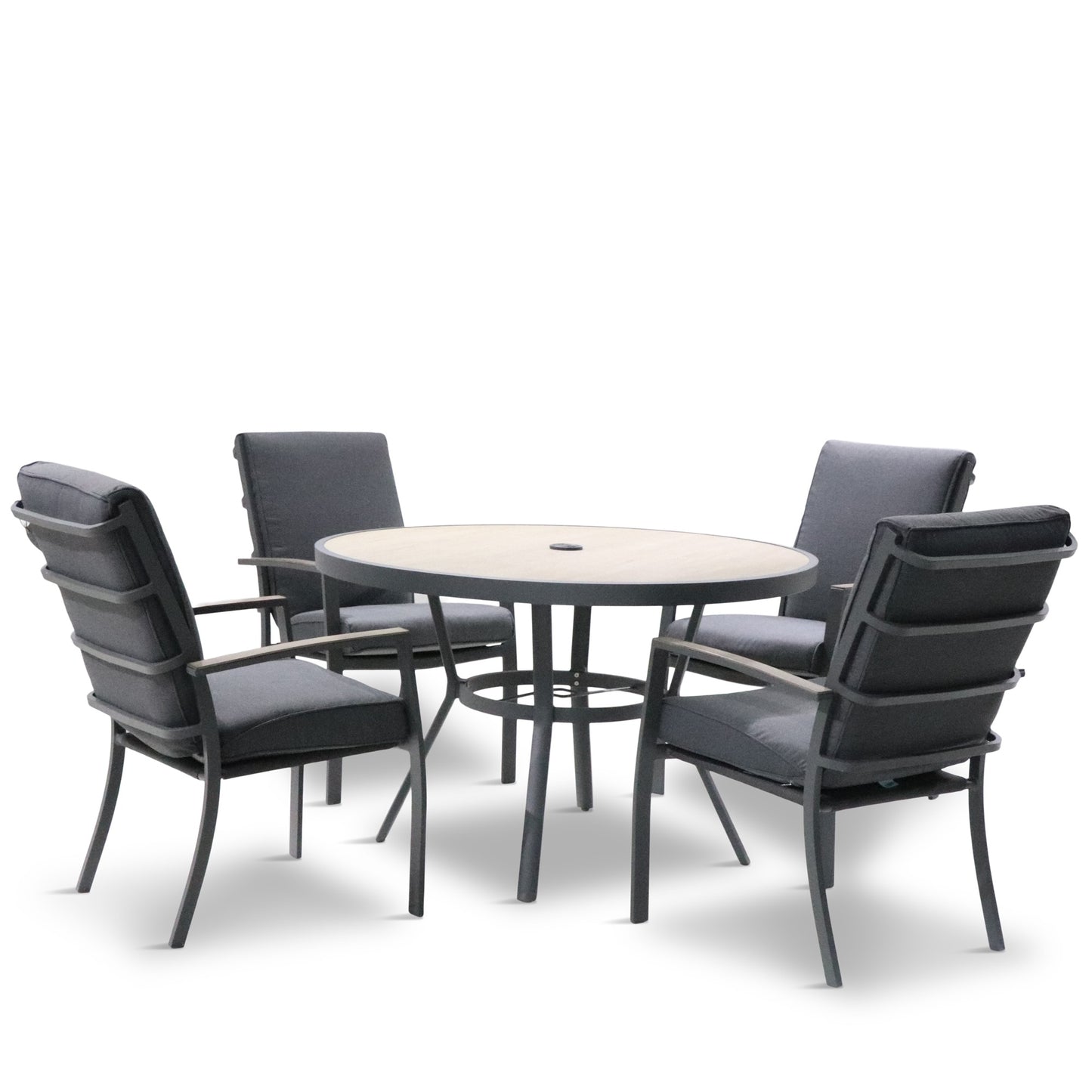 Leisuregrow Monza 4 Seat Dining Set with Parasol | A0008