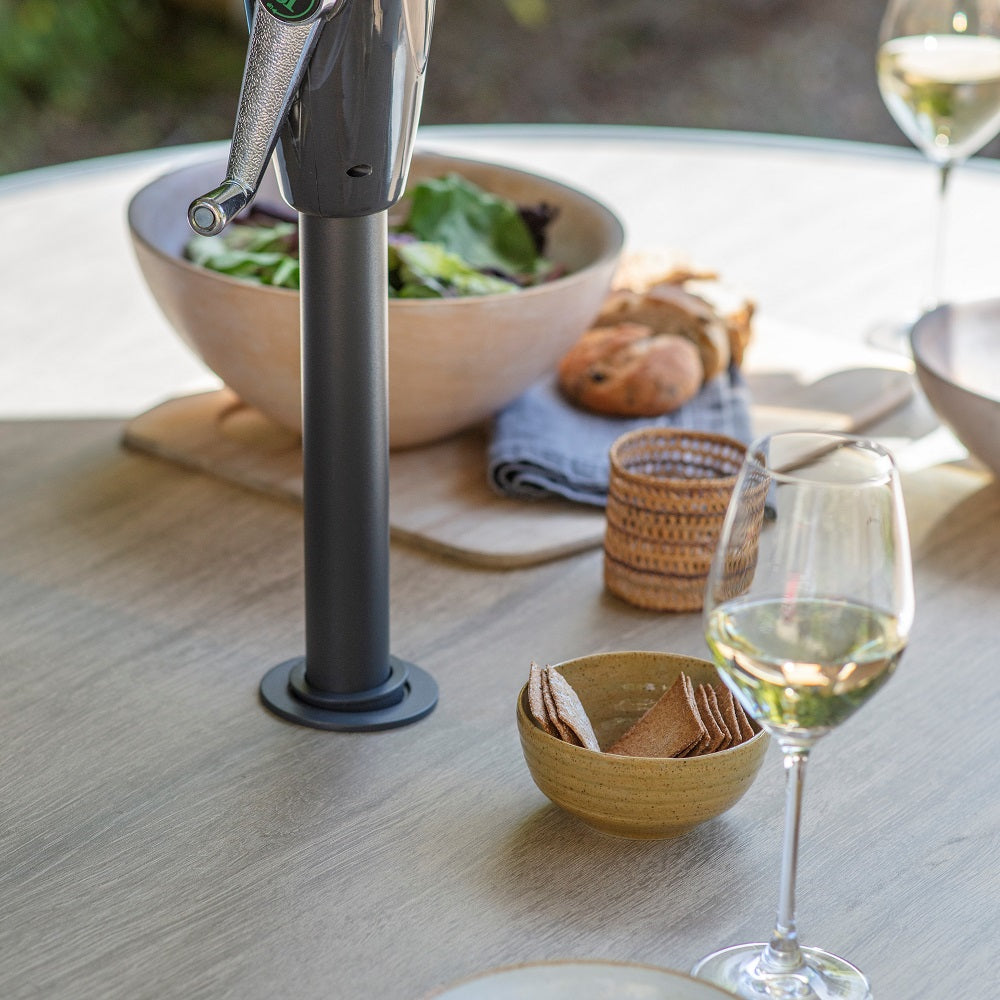 Leisuregrow Monza 6 Seat Dining Set with Parasol | A0009