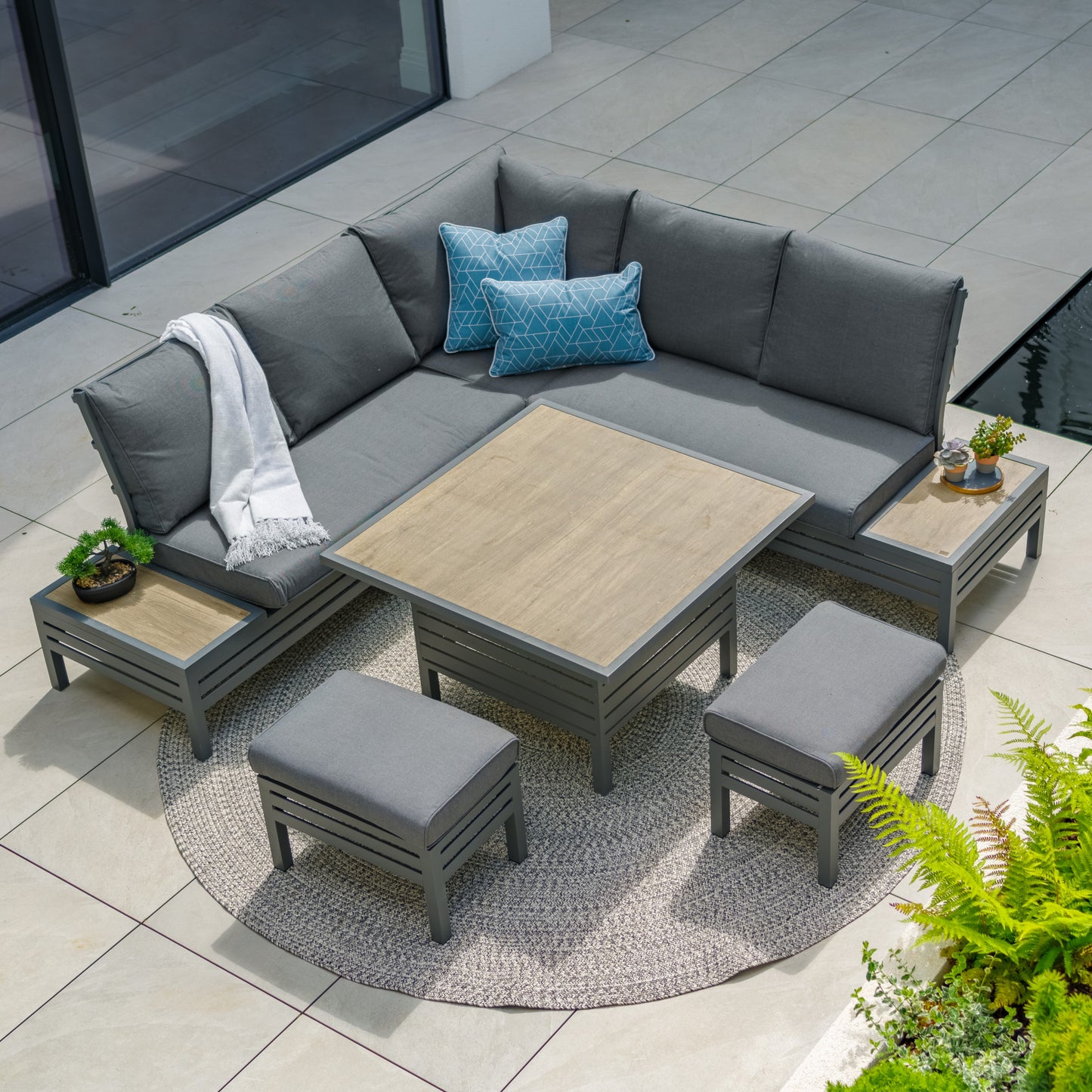Leisuregrow Monza Corner Set with Adjustable Table | A0011