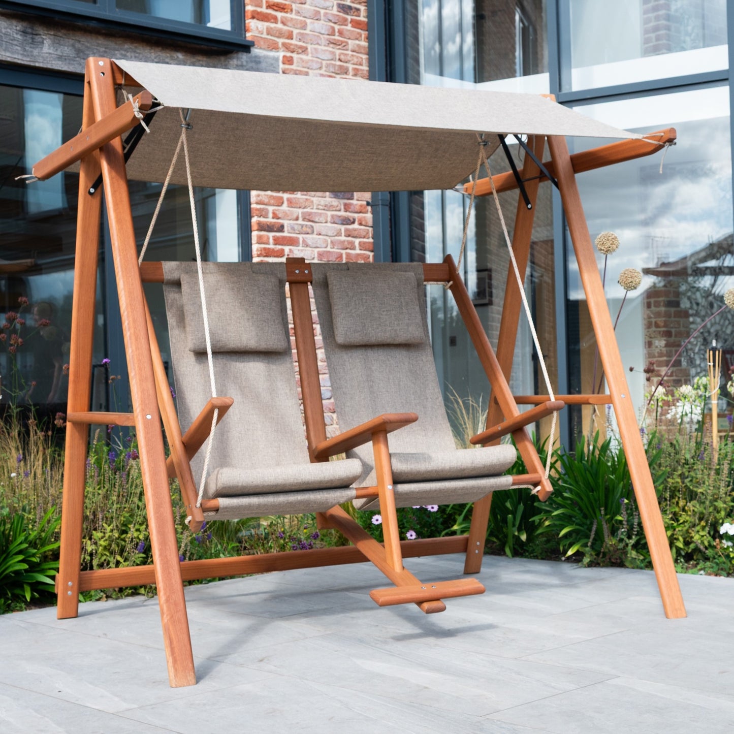Norfolk Leisure Eucalyptus Twin Swing Bench