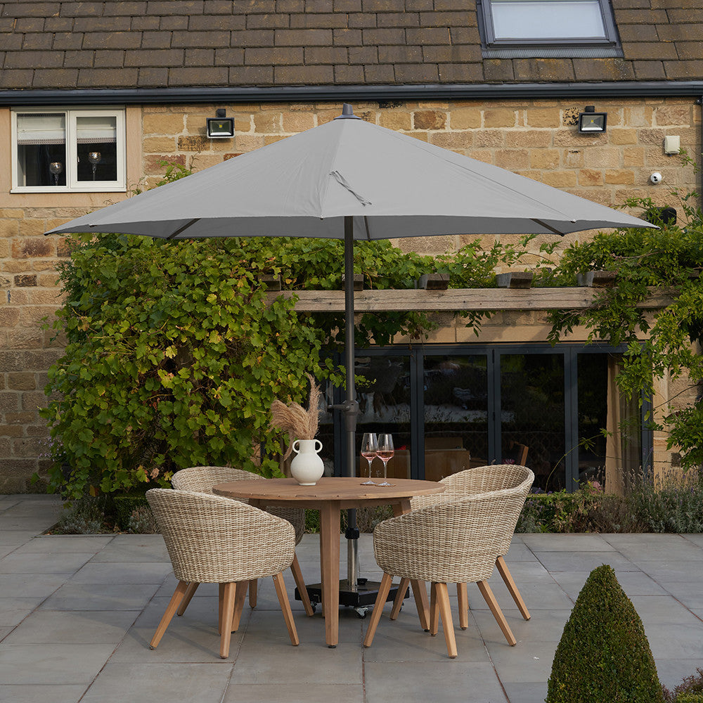 Pacific Lifestyle Riva 3.5m Round Parasol - Luna Grey