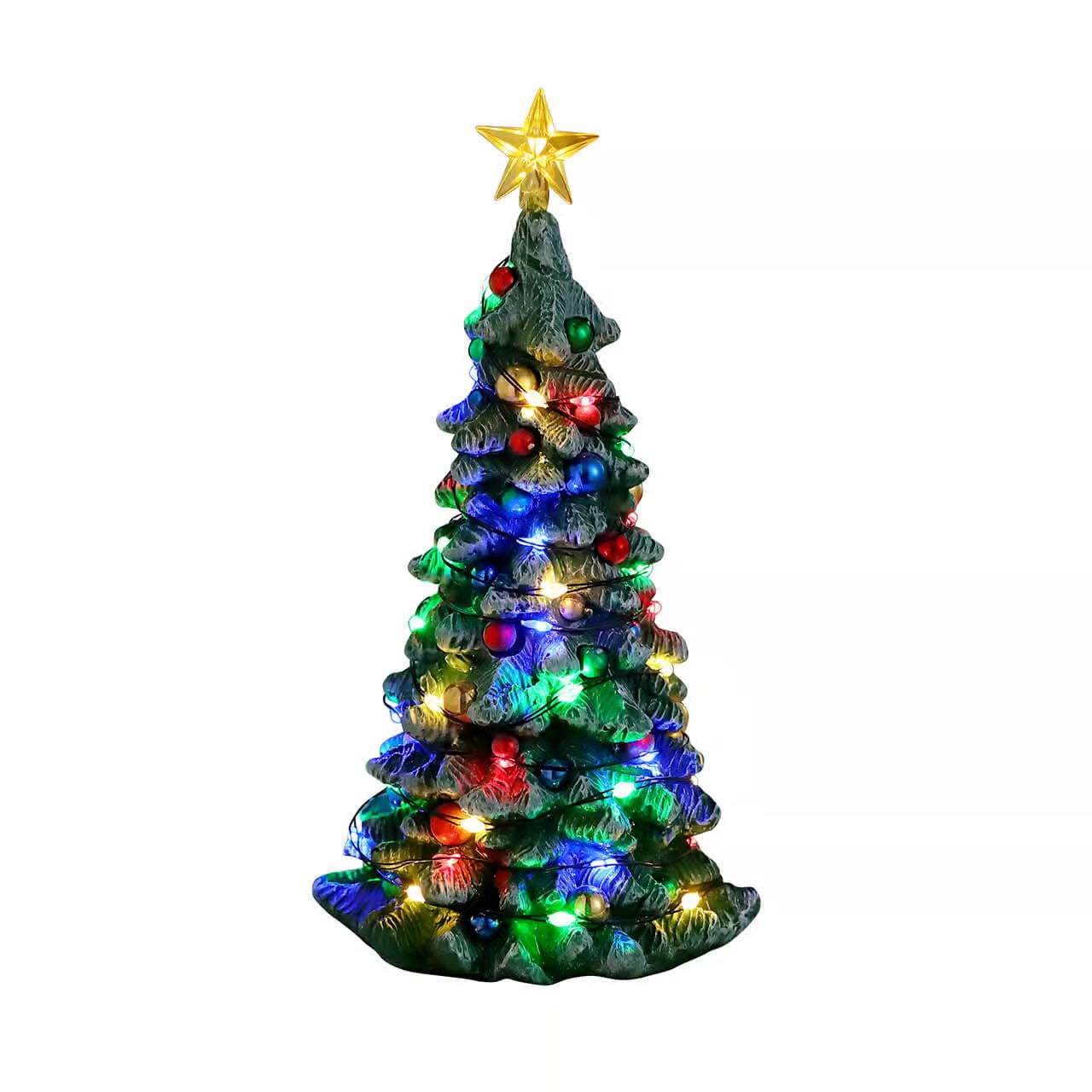 Snowy Christmas Tree Multi Light | Lemax Christmas Villages