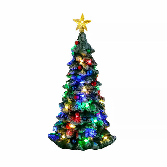 Snowy Christmas Tree Multi Light | Lemax Christmas Villages