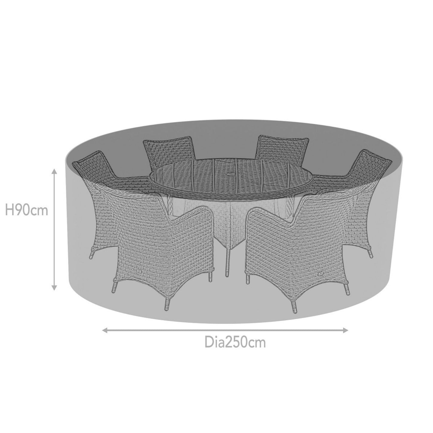Supremo 6 Seat Round Dining Set Cover