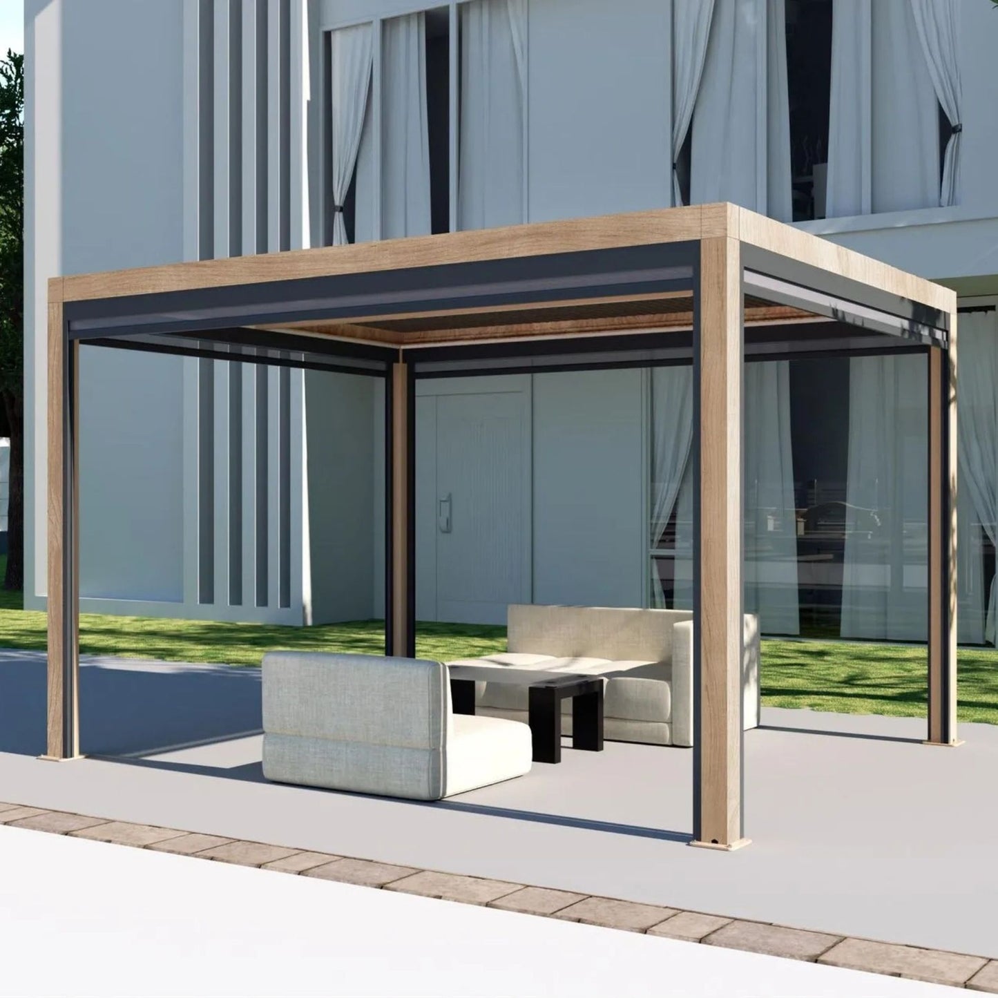 Supremo Belford 3x4m Pergola - Wood Effect