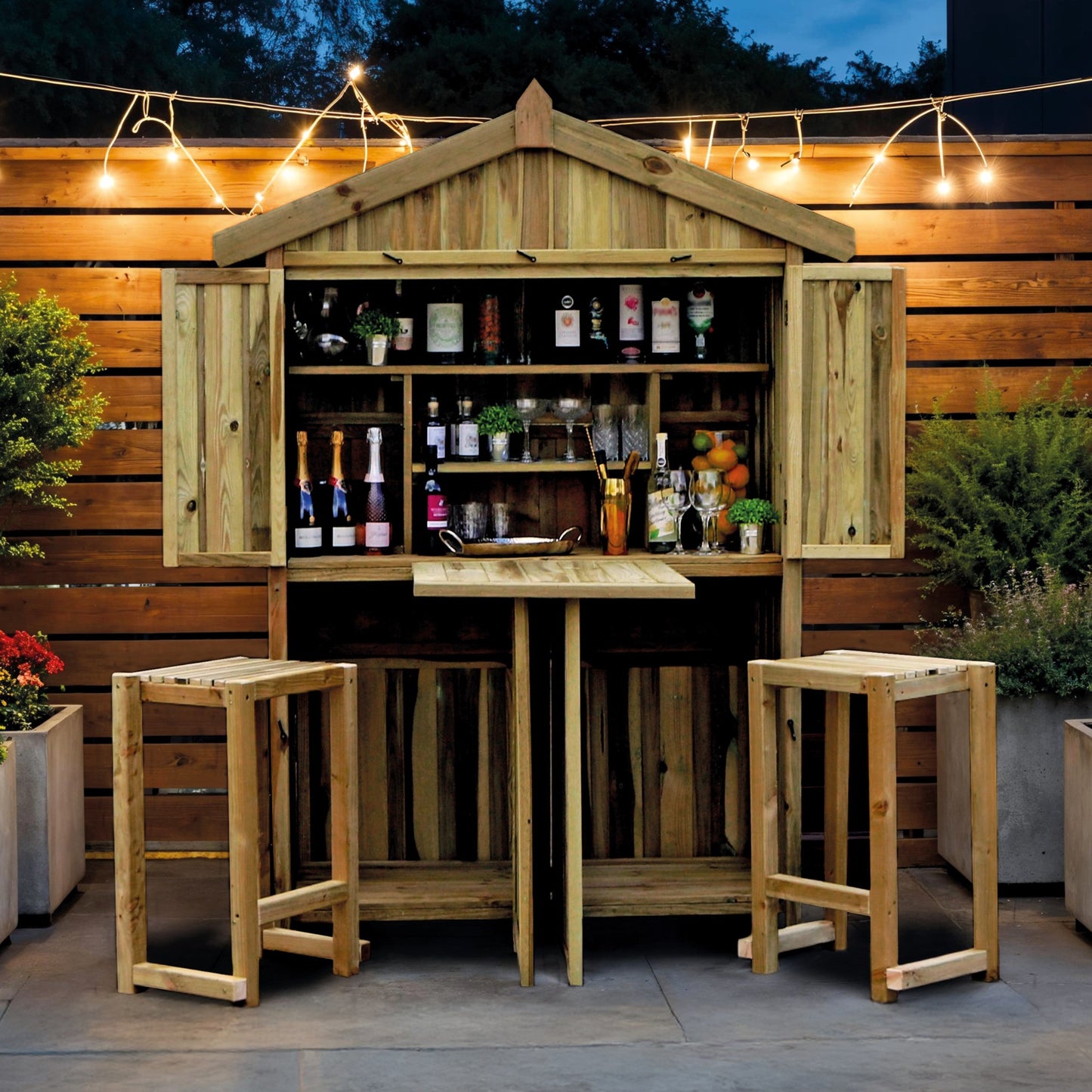 Zest Garden Bar and 2 Stool Set