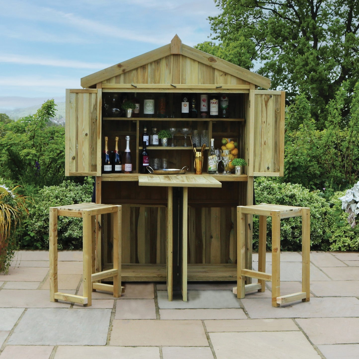 Zest Garden Bar and 2 Stool Set