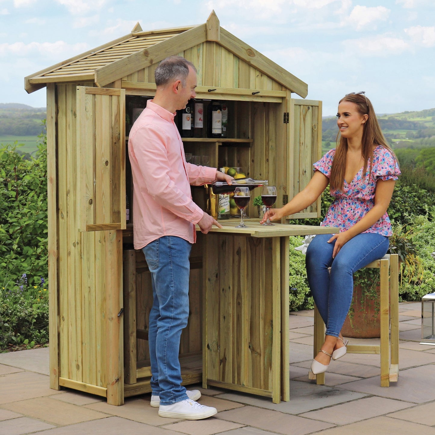 Zest Garden Bar and 2 Stool Set